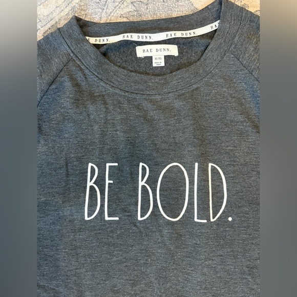 NWT Rae Dunn Charcoal 'Be Bold' Sweatshirt Size XL - Picture 3 of 5